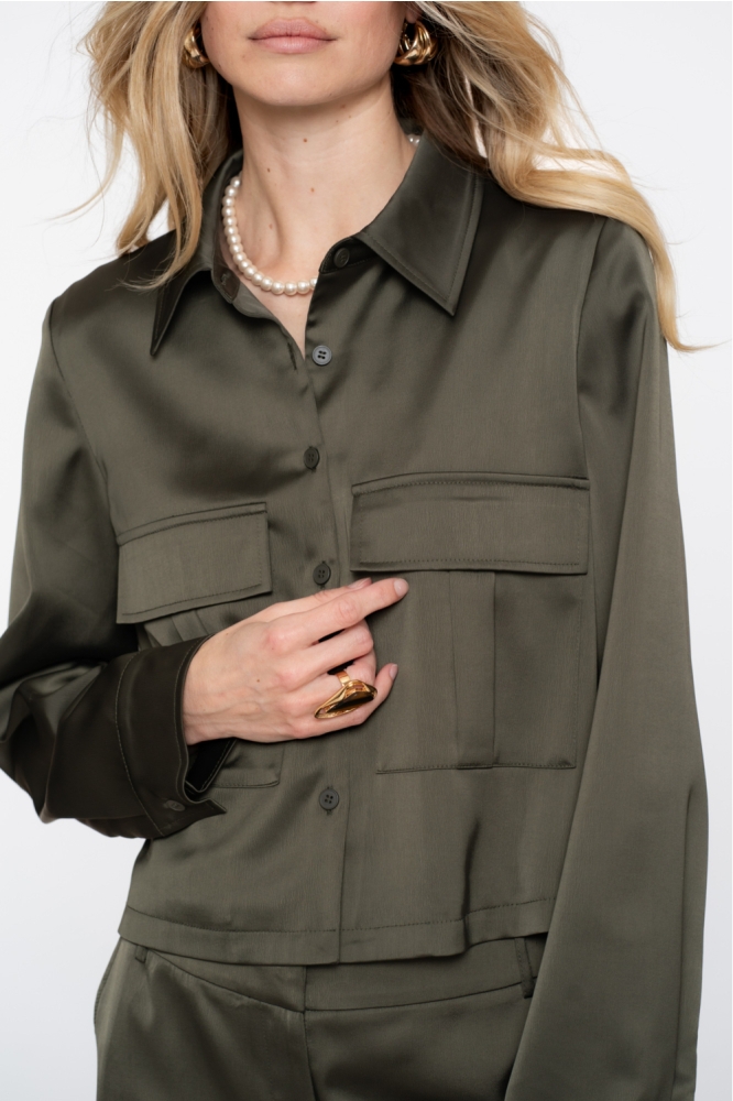 SATIN LOOK CROPPED JASJE 55571 21 Moss Green